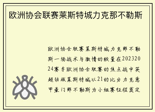欧洲协会联赛莱斯特城力克那不勒斯